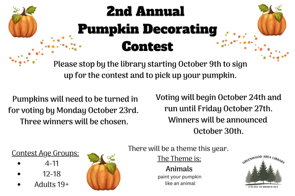 2nd Annual Pumpkin Decorating Contest